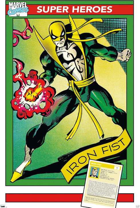 Trends International Marvel Trading Cards - Iron Fist Wall Poster, 14.725" x 22.375", Premium Unframed Version...