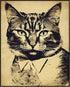 Posterizer 1 pcs-cute retro themed cat in clothes 2-Art for Animal Lovers-Retro Art-Decor for Home & Office- unframed wall art...