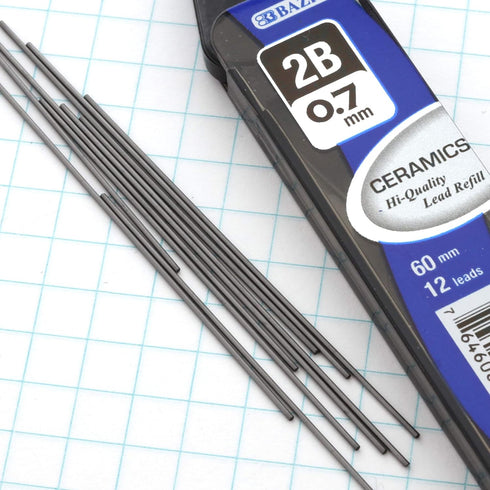 BAZIC Ceramics Mechanical Pencil Lead Refills 2B 0.7mm (36 Count/Pack), Pencil Lead Refill for Graphite Draft Drawing Writing Sketching, 1-Pack...