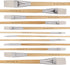 Jerry Q Art 12 PC White Synthetic Hair Flat Brush Set with Long Wood Handles for Watercolor and Acrylic JQ66051...