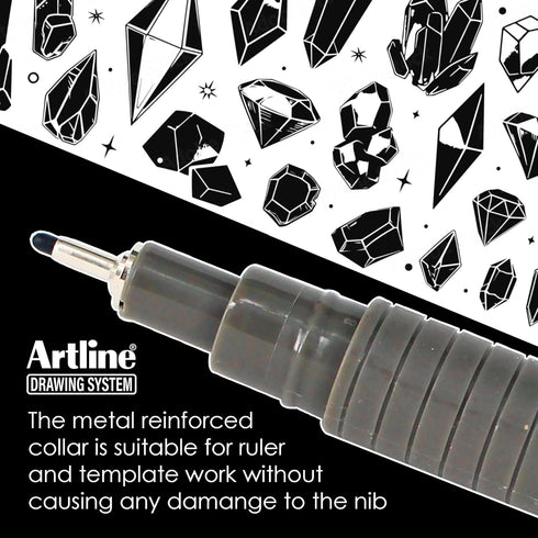 Artline Drawing System Pens, 0.2, 0.4, 0.6, 0.8 mm Writing Widths, Black, 4 Pack (EK-230-4PW2)...