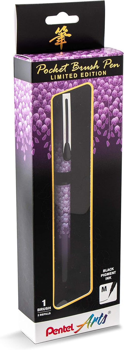 Pentel Arts Limited Edition Pocket Brush, Inking Brush Pen, Wisteria Wrap (GFKP3J1BPA)...