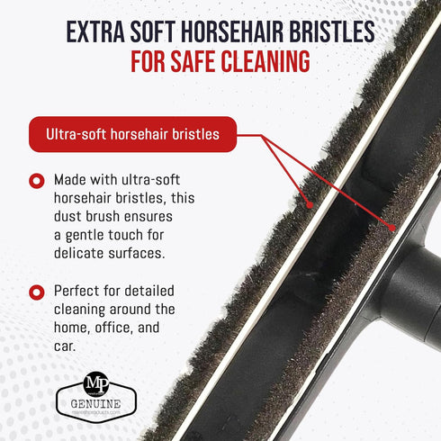 MP Maresh Products Vacuum Brush Attachment Compatible with Central Vac - Horse Hair Bristles for Thorough Cleaning, Bare Floor or Wall Brush, Repl...