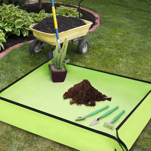 Repotting Mat for Indoor Plant Transplanting and Mess Control 29"x 29" Thickened Waterproof Potting Tray Foldable Succulent Potting Mat Portable G...