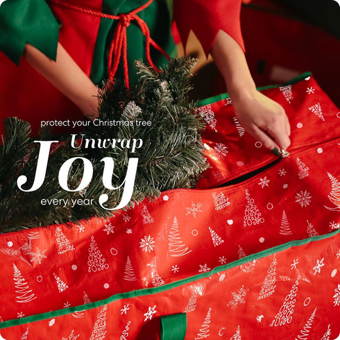 Handy Laundry Christmas Tree Storage Bag - Stores 7.5 Foot Artificial Xmas Holiday Tree, Zippered Bag, Durable Waterproof Material, Carry Handles....