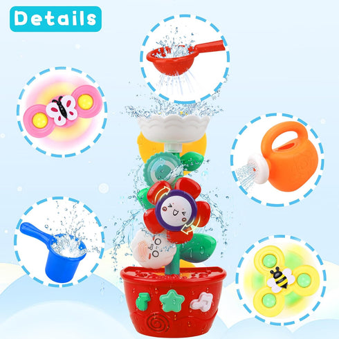 Baby Bath Toys for Kids 1-3 Toddler Suction Cup Spinning Bath tub Toys Sensory Toys for 1 2 3 4 Year Old Girls Boys Gifts Ideal with Color Box...