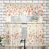 No. 918 Rosalind Watercolor Floral Semi-Sheer Rod Pocket Kitchen Curtain Valance and Tiers Set, 54" x 24", Poppy Red...