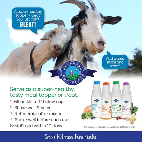 Freeze Dried Raw Goats Milk with Probiotics for Dogs & Cats (Super Greens), Organic USA Veggies & Fruits, High Protein, Digestible Goat Milk Powde...