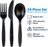 Preserve Recycled Plastic Cutlery Made in USA, 24 Count (8 Forks, 8 Knives, 8 Spoons), Black...