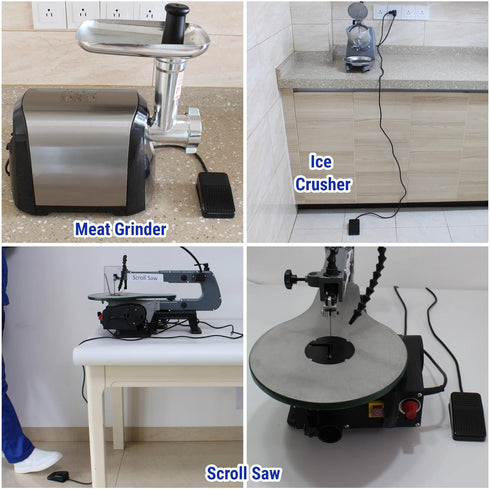 Foot Switch Normally Off Press and Hold to ON 6.6FT UL Cable & Plug, Dead Man Pedal Momentary 15A 250VAC US 3-Prong Piggyback for Lichtenberg Mach...
