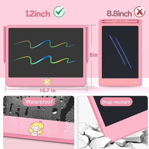 LCD Writing Tablet for Kids 12 Inch, Kids Learning Toys Drawing Pad for Girls Boys, Erasable Doodle Board for Toddlers 3 4 5 6 7 8 Year Old Travel...