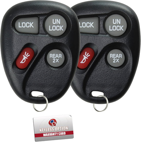 KeylessOption Keyless Entry Remote Control Car Key Fob Replacement for 15732805 (Pack of 2)...