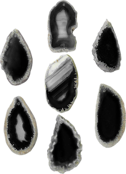 Agate Wind Chimes for Outside Unique, Outdoor Home Garden Decor Geode Hanging Decorations, Black Agate...