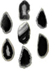 Agate Wind Chimes for Outside Unique, Outdoor Home Garden Decor Geode Hanging Decorations, Black Agate...