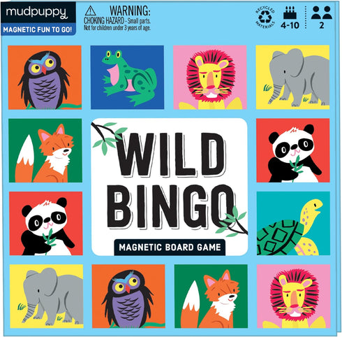 Mudpuppy Wild Bingo Magnetic Board Game from Colorful and Compact Game for Children 4+, Two Players, Instructions Included, Magnetic Fun on The Go...