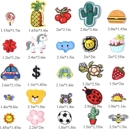 J.CARP 60Pcs Random Assorted Iron on Patches, Cute Sewing Applique for Jackets, Hats, Backpacks, Jeans, DIY Accessories, Style 2...