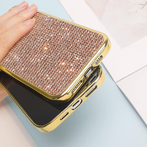 LUVI Fusicase for iPhone 11 Pro Diamond Case Cute Bling Glitter Rhinestone Crystal Shiny Sparkle Protective Cover with Electroplate Plating Bumper...
