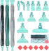 Snewvie Diamond Painting Pen Accessories Tools Set,3PCS Glitter Diamond Art Pen and 12Pcs Green Metal Screw Thread Multi Placer Tips,Resin Diamond...