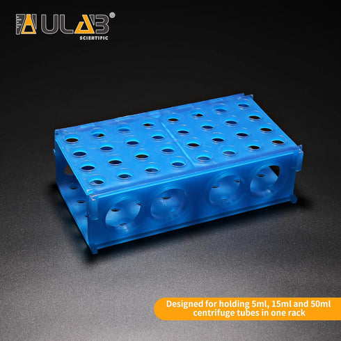 ULAB Plastic Multipurpose 3-Way Centrifuge Tube Rack Set, 2 Colors Red Blue, PP Material, Suitable for Tubes of Dia.?30mm, UTR1017...