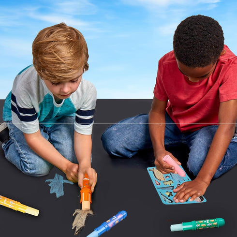 Official Bluey Chalk Art, 5-Pack, Vibrant Sidewalk Chalk For Kids, Includes 5 Chalks, Chalk Holders & Reusable Stencil, Outside Toys for Toddlers ...