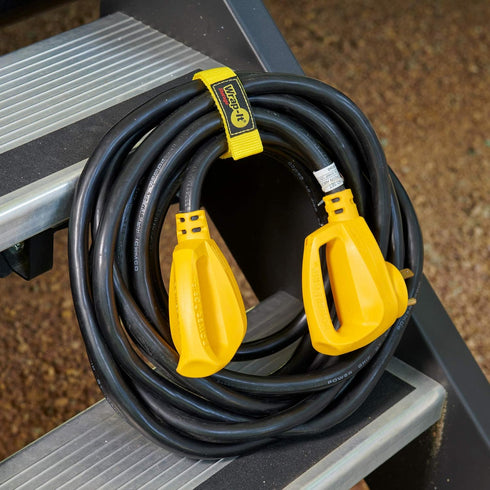 Quick-Straps by Wrap-It Storage - 12" (12 Pack) Yellow - Extension Cord Holder for RV and Boat Organizing...
