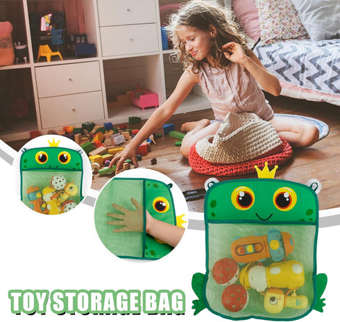 2 Pack Mesh Bathtub Toy Holder, Cute Bathtub Toy Organizer and Bath/Shower Caddy Solution for Kids & Bath Toys for Toddlers 1-3, Owl & Frog Extra ...