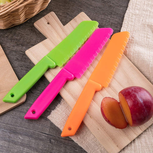 JOVITEC 10 Pieces Kid Plastic Nylon Cooking Knife Set, Children Toddler Kitchen Knives, Safe Knives for Bread, Lettuce Knife and Salad Knife...