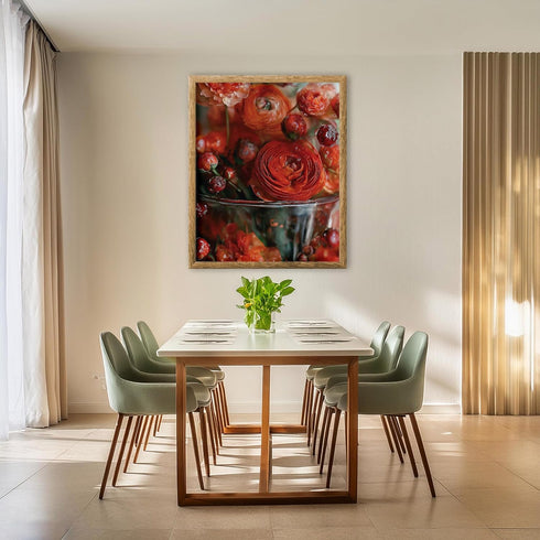 Posterizer 1 pcs-red delicate flowers poster-Floral & Botanical Art-Romantic Art-Living Room Bedroom Decor-Gift for Couples- unframed wall art...