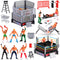 Skylety 32 Pcs Wrestling Toys Wrestler Warriors Toys with 12 Mini Wrestlers Action Figures Wrestling Figures Toys, 20 Realistic Accessories Realis...