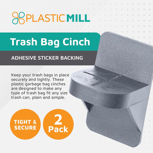 PlasticMill Trash Bag Cinch - Trash Bag Holder for Trash Can - Trash Can Liner Holder to Keep Trash Bag From Slipping - Fits Most Standard Trash C...