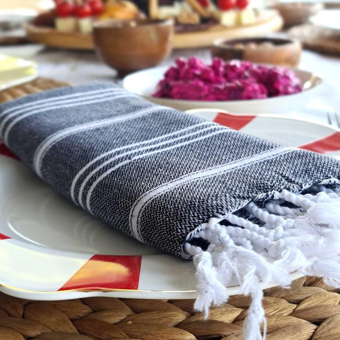 Cacala 100% Turkish Cotton Kitchen Tea Towels, Highly Absorbent Luxury Soft Quick Drying Dish Towel with Hanging Loop for Gym, Yoga, Bath, Sports,...