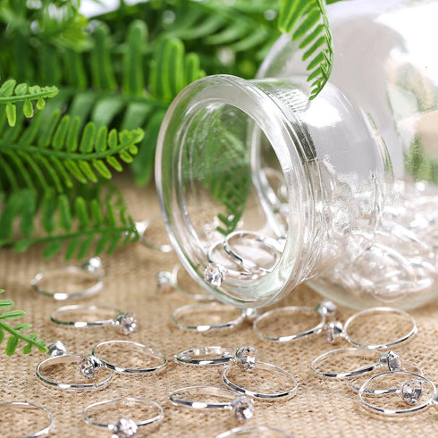 Whaline 36 Packs Diamond Engagement Rings Bridal Shower Rings for Wedding Table Decorations, Party Supply, Favor Accents, Cupcake Toppers...