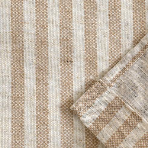 Vangao Stripe Farmhouse Kitchen Curtains 24 Inch Length Linen Blend Cafe Curtains Tickingstripe Tier Drapes Pinstripe Semi-Sheer Small Window Trea...
