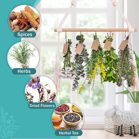 3Tier Herb Drying Rack Flower Drying with 25PCS Brown Gift Tags and 32ft Natural Jute Twine herb Dryer,Herb Drying Rack,Hanging Herb Dryer Rack...