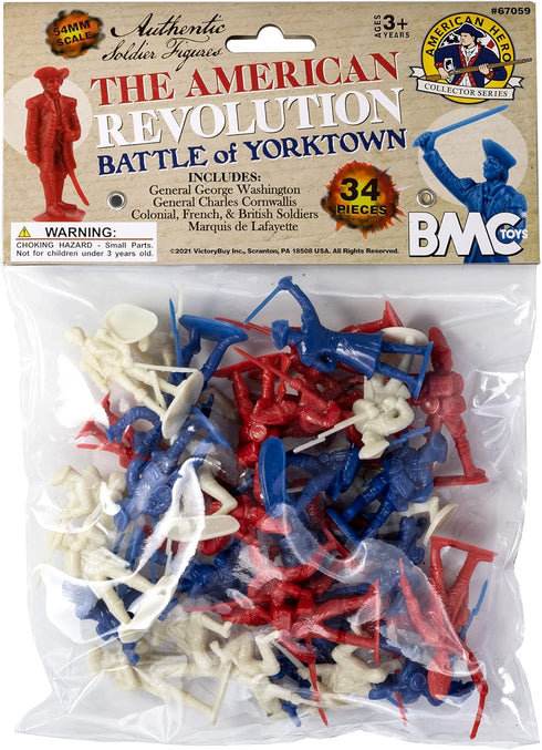 BMC Revolutionary War Plastic Army Men - 34 British, American, French Soldiers...