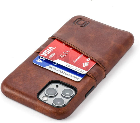 Dockem Wallet Case for iPhone 11 Pro: Built-in Metal Plate for Magnetic Mounting & 2 Credit Card Holder Slots (5.8" Exec M2, Synthetic Leather, Br...
