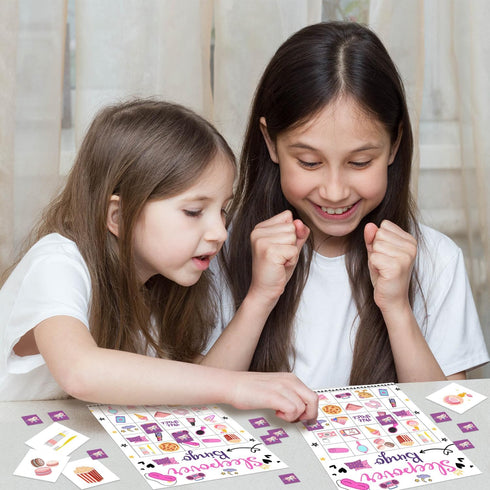 Sleepover Party Bingo Game, 24 Player Pajama Bingo Cards Set for Family Friend Activity, Sleepover Party Favor Decoration Holiday Supplies -a11...