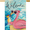 Garden Flags for Outdoor, Summer Tropical Flamingo Drink Juice Welcome Small Yard Flags for Outside, Swimming Pool Decoration for Party Holiday 28...