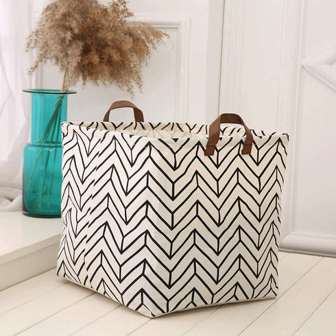 3 Pieces 13 Inch Square Storage Bin, Fabric Folding Storage Baskets with Handles, Storage Organizer for kid's Toy & Baby Clothing - Laundry Basket...