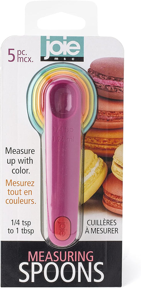 Joie Measuring Spoons, Assorted Colors, Imperial and Metric Measurements, 5-Piece Set...