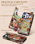 Shorogyt for iPhone 13 Pro Wallet Case with Card Holder, Designer Mushroom Flower Pattern Kickstand Magnetic Clasp Back Flip Folio Leather Phone C...