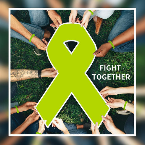 Lime Green Ribbon 50 Pcs Silicone Bracelets Bulk Childhood Mental Health Awareness Products Dysthymic Disorder Lymphoma Lyme Disease Awareness Rub...