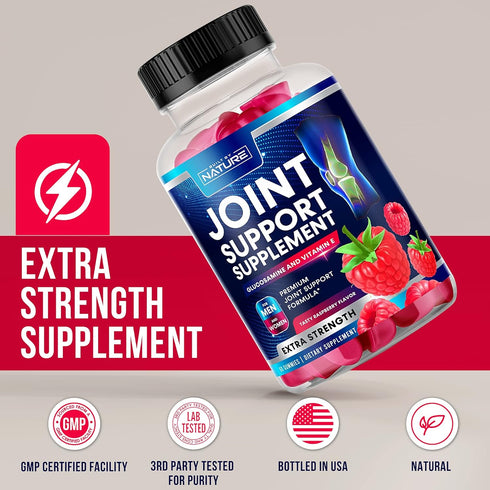 Joint Support Gummies - Advanced Glucosamine Gummy Supplement with Vitamin E, High Potency Antioxidant & Inflammatory Response, Comfort for Back, ...