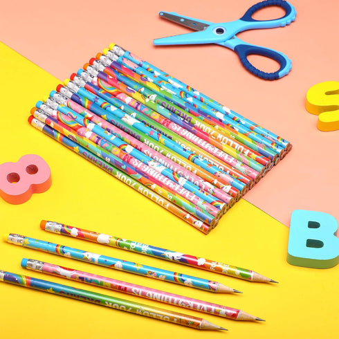 Blulu 36 Pcs Video Game Pencils Unicorn Rainbow Pencils Bulk Unicorn Birthday Party Favors Wooden Pencils with Erasers Graduation Gifts for Girls ...