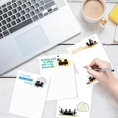 Funny Notepads for Coworkers Novelty Note Pads Humor Memo Pads for Work Sarcastic Gifts To Do List Staff Supplies 4Pcs...