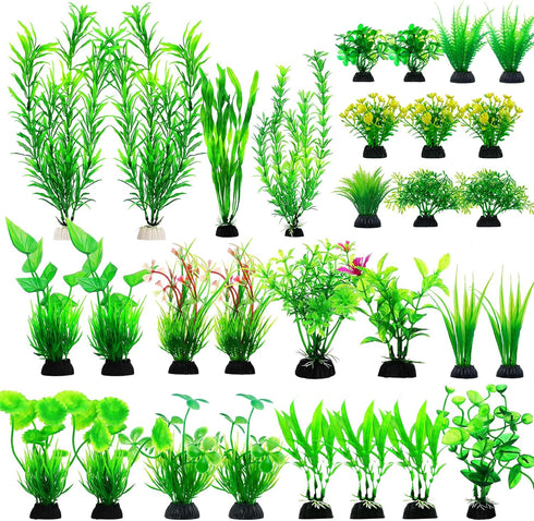 30pcs Fish Tank Accessories Aquarium Decorations Green Plants, Green Fish Tank Decorations Plant, Fish Tank Decor, Aquarium Decor Plastic Plants...