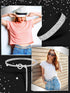 Pangda 2 Pcs Women Stretchy Rhinestone Dress Glitter Belts O Ring Buckle Bling Diamond Belts for Women Shiny Party...