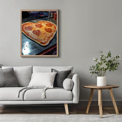 Posterizer 1 pcs-cute romantic heart pizzas-Valentine's themed poster -3-Romantic Art-Holiday Poster Collection-Chic Home and Kitchen Decor - unfr...
