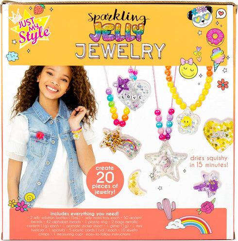 Just My Style Sparkling Jelly Jewelry, Make Your Own Squishy Jewelry, Create 25 Pieces of Jelly Jewelry, Fun Weekend or Sleepover Activity, Great ...