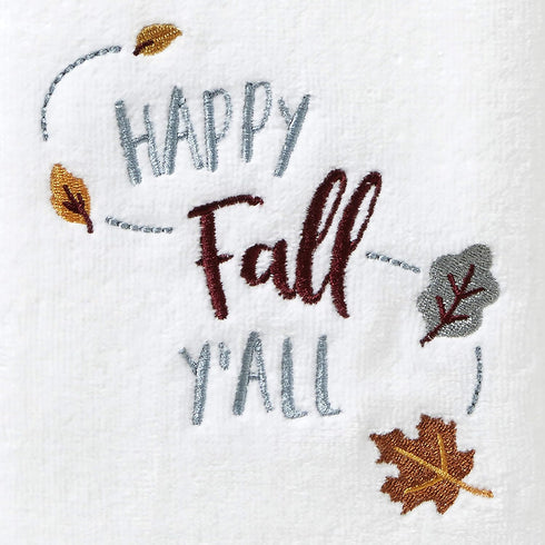 SKL Home Harvest Happy Fall Y'all Hand Towel Set for Bath/Kitchen/Bar & Gift, 16" x 25", White 2 Count...